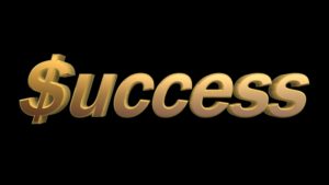 The word Success with a dollar sign as the S